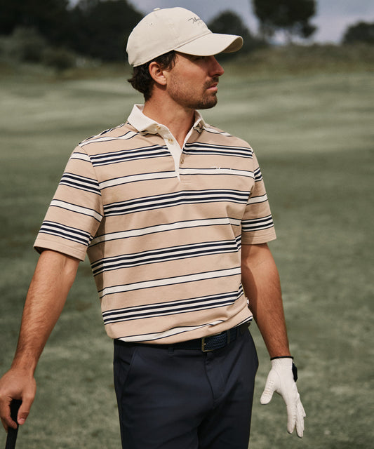 Beige Striped Script Shirt