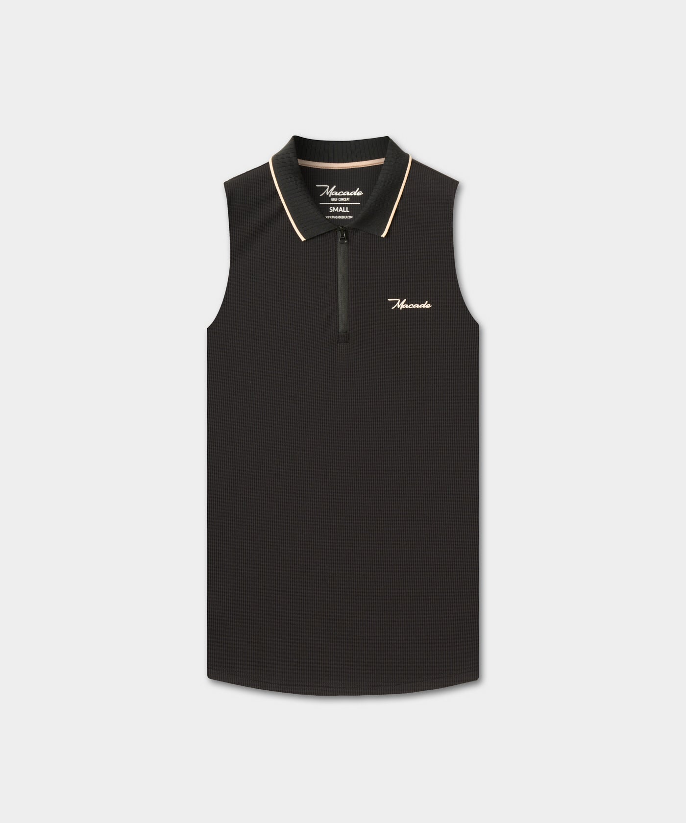 Black Players Zip Sleeveless Shirt