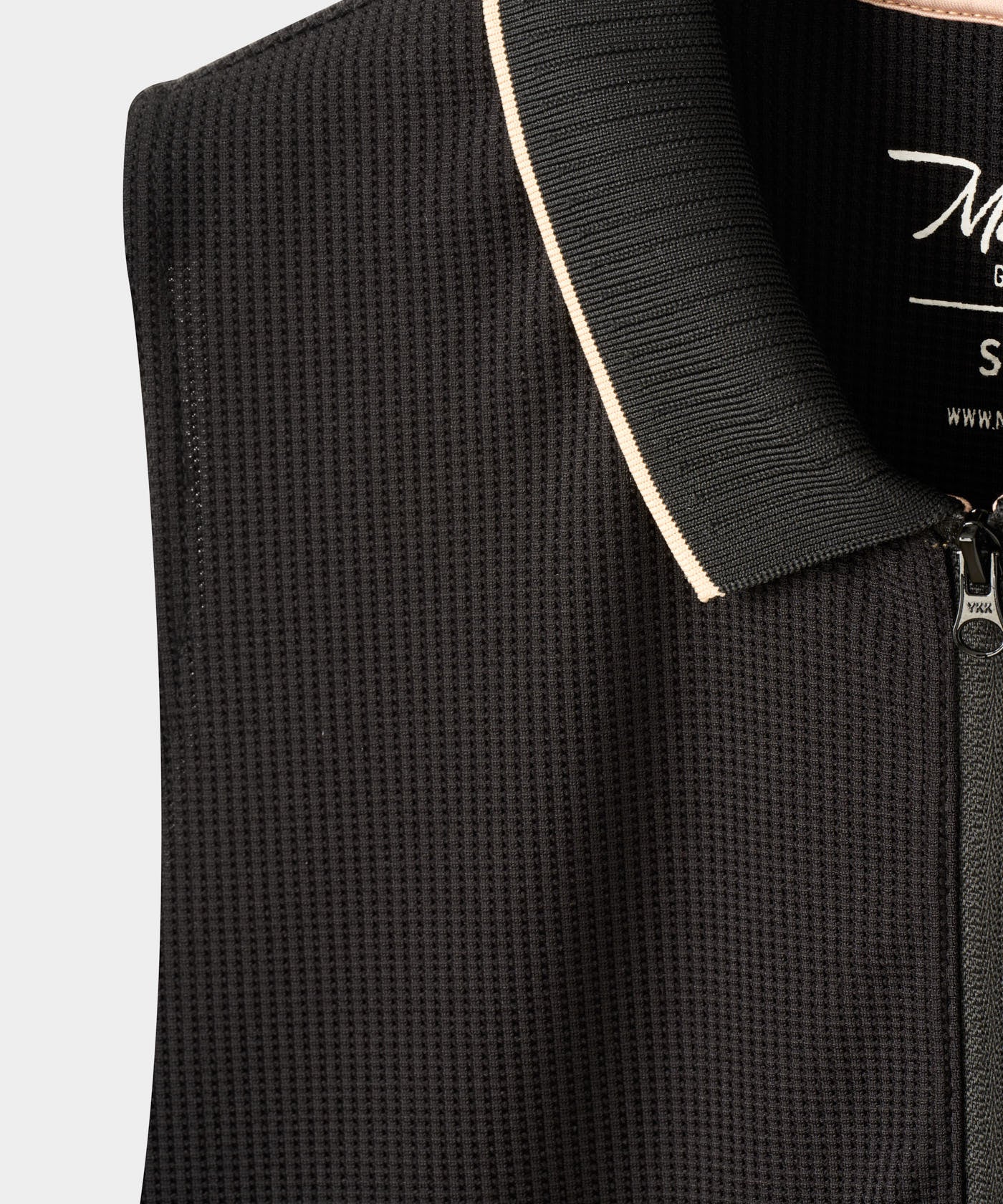 Black Players Zip Sleeveless Shirt