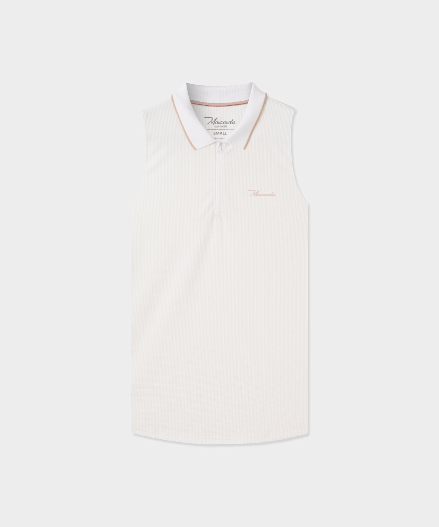 White Players Zip Sleeveless Shirt