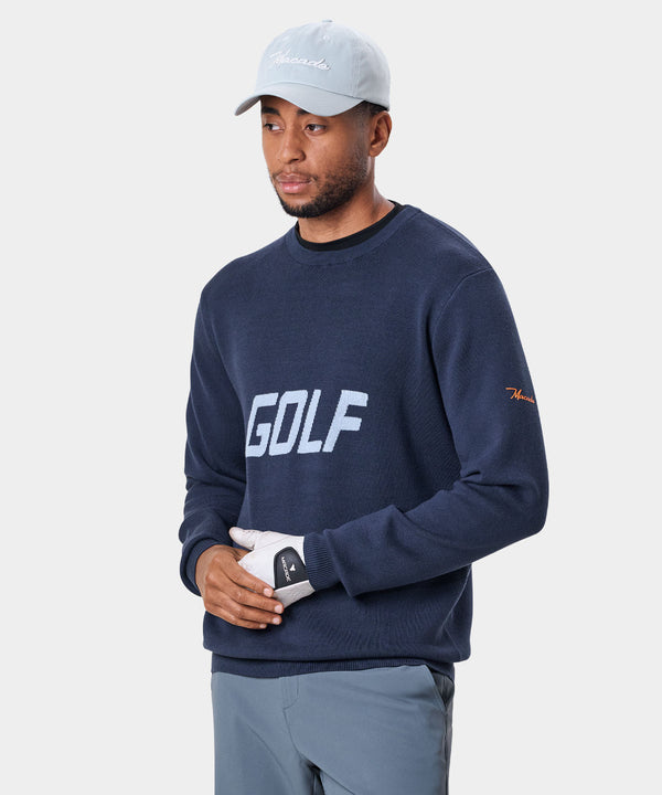 Oversized Golf Sweater - Navy
