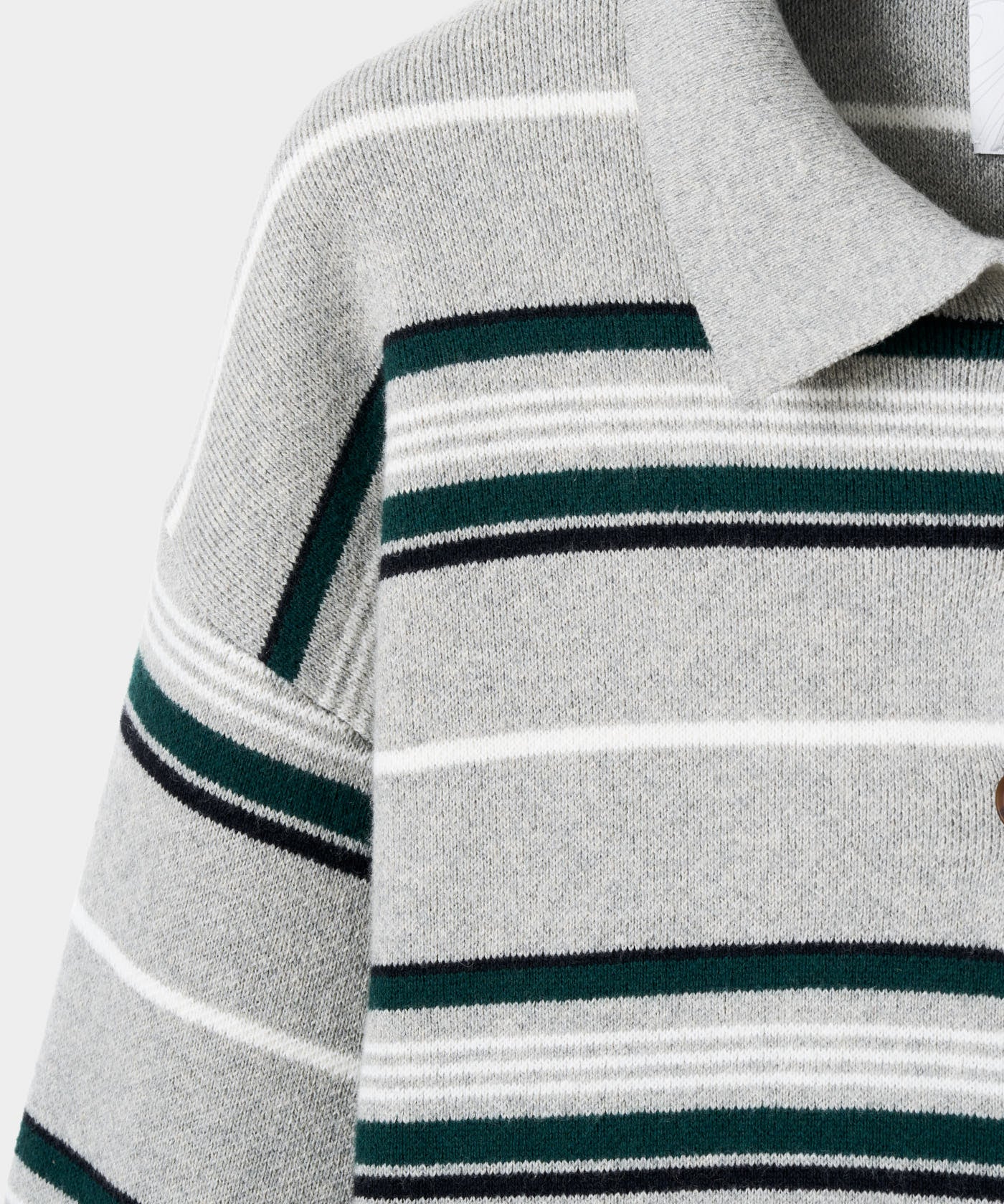 Noelle Knit Polo Sweater - Grey Melange