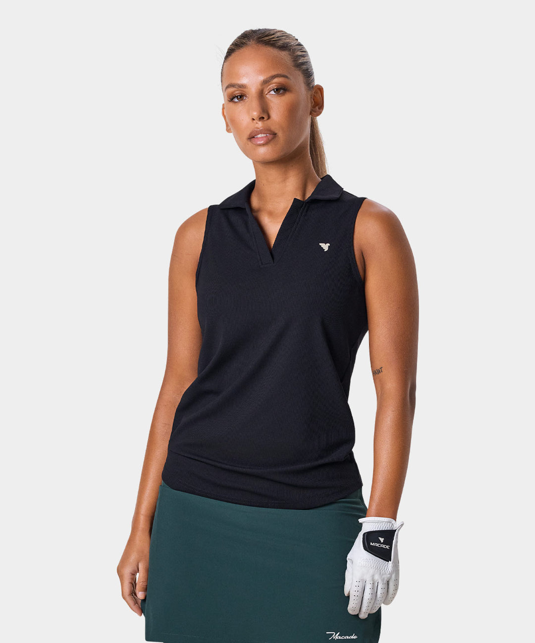 Ora Black Sleeveless Shirt Macade Golf