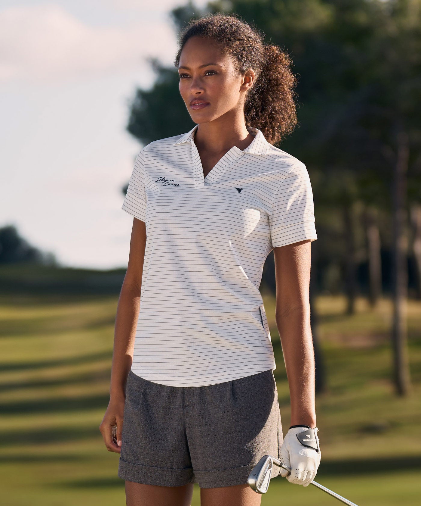 Striped Performance Shirt - White