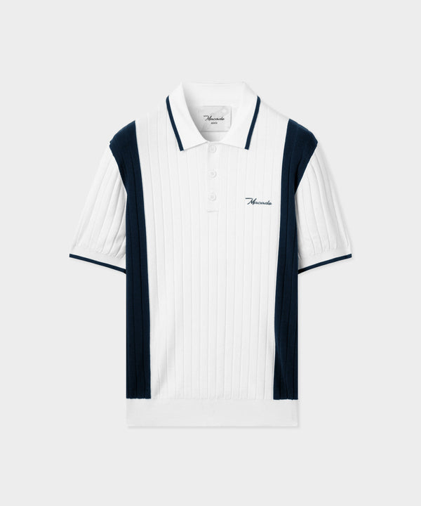 Peak Course Knit Polo - White