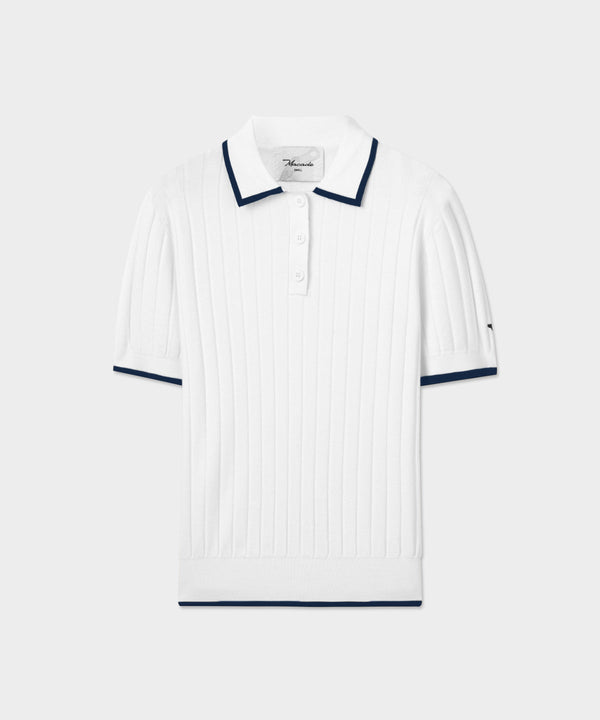 Skye Course Knit Polo - White
