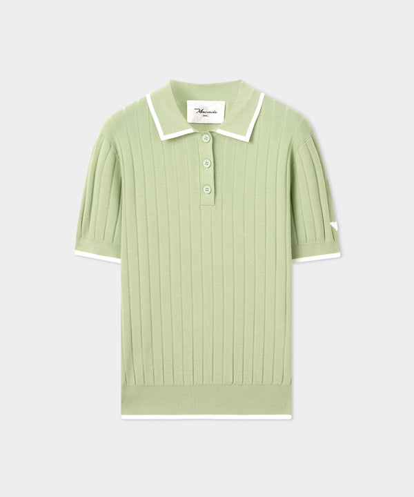 Skye Course Knit Polo - Sage