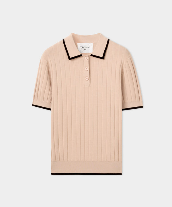 Skye Course Knit Polo - Tan