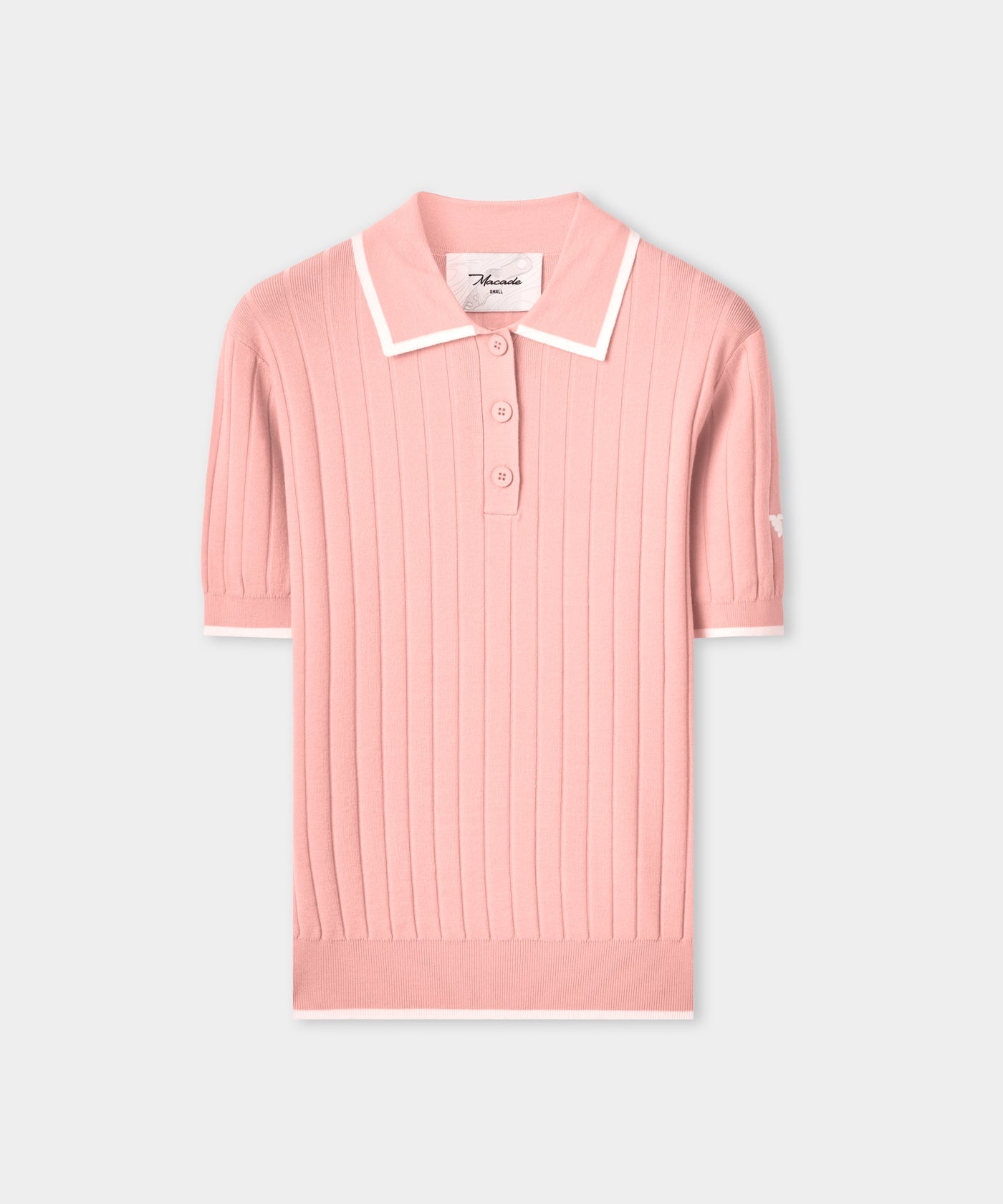Skye Course Knit Polo - Coral flatlay 01