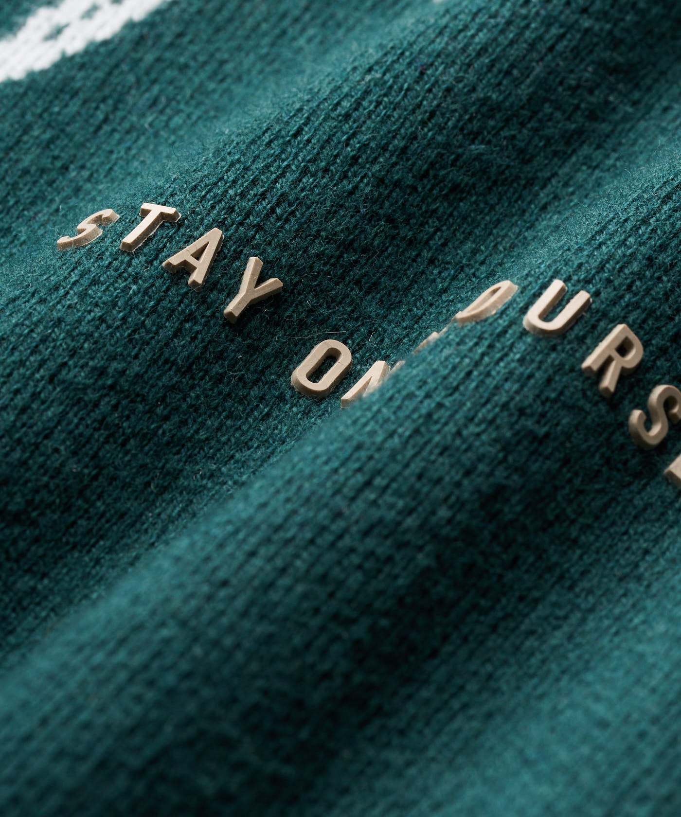 Pine Green Intarsia Knit Crewneck