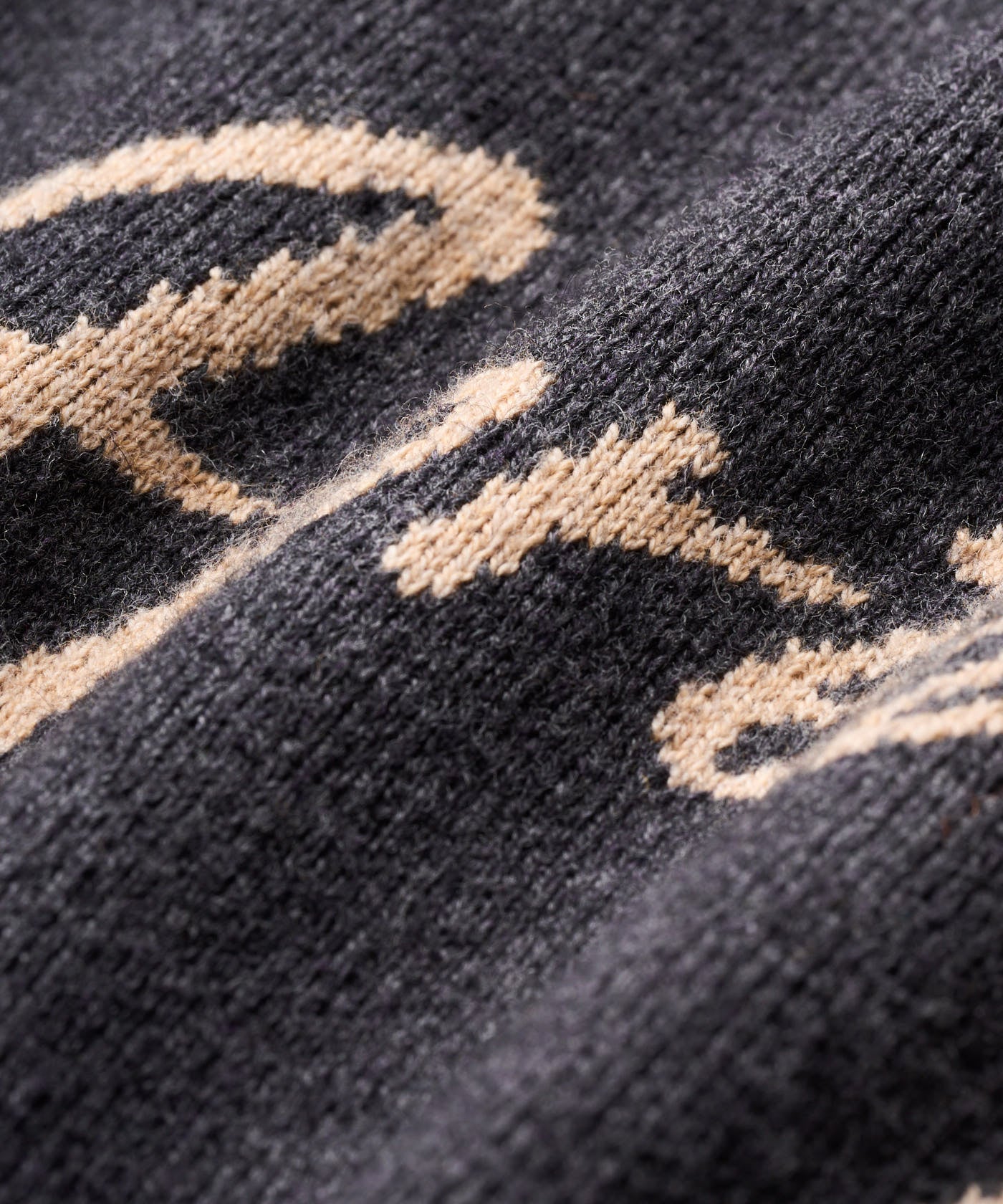 Slate Grey Intarsia Knit Crewneck