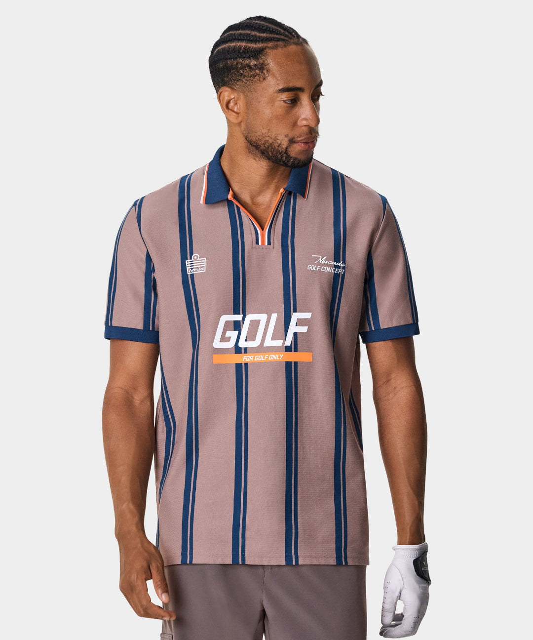 Striped Open Collar Admiral Shirt Macade Golf
