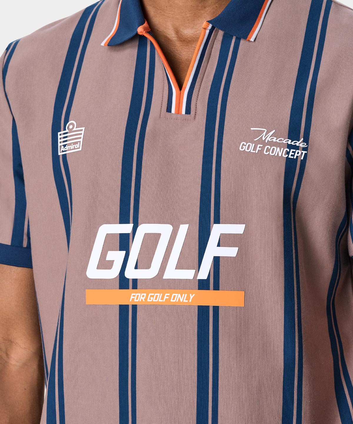 Striped Open Collar Admiral Shirt Macade Golf