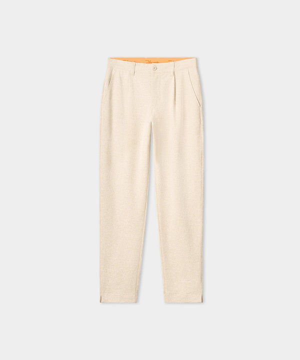 Ridgeweave Pleated Trousers - Sand