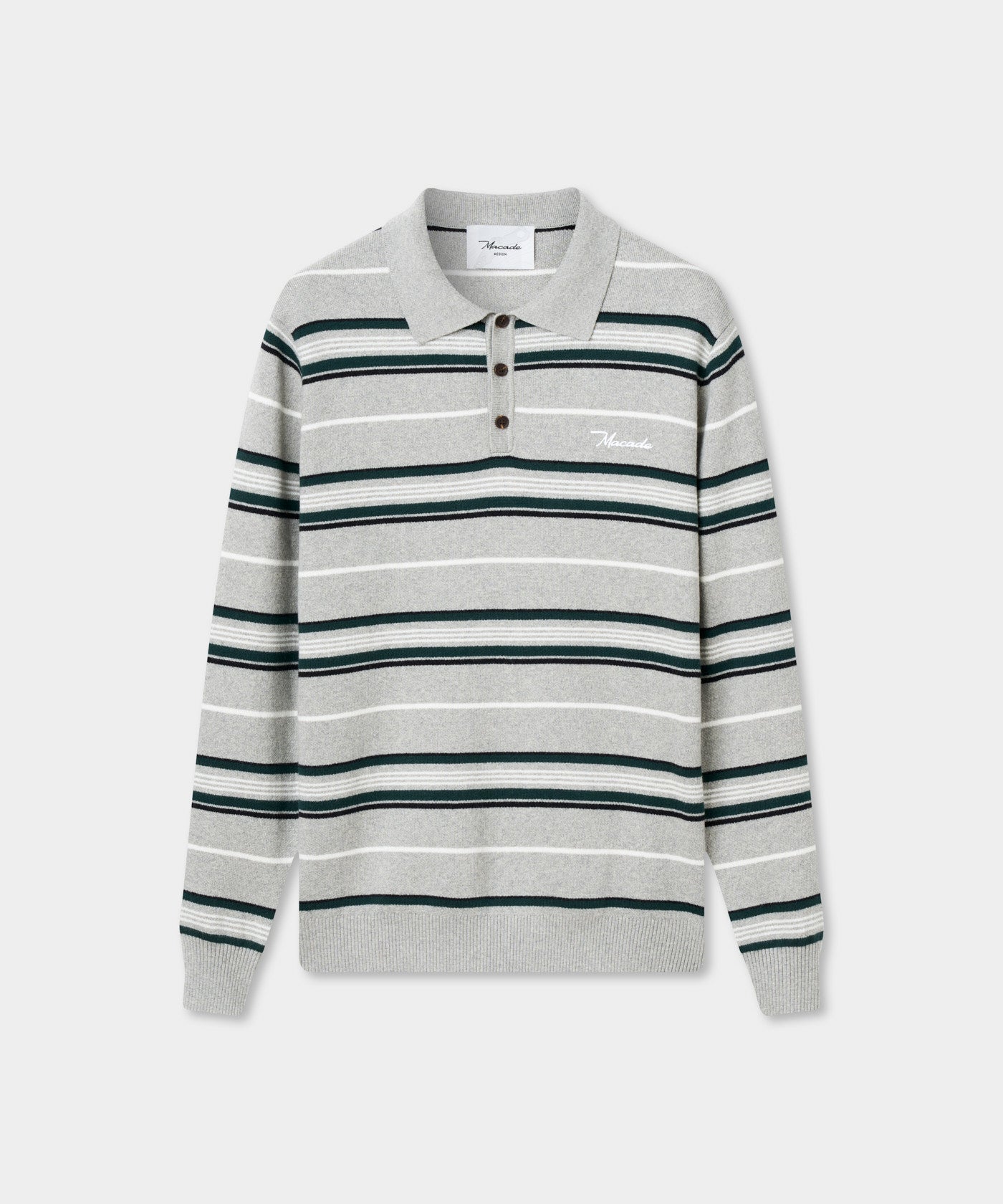 Theo Knit Polo Sweater - Grey Melange