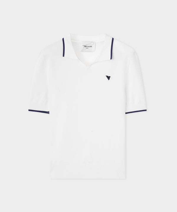 Vera Cropped Polo - White