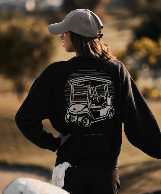 Black Knit Intarsia Sweater