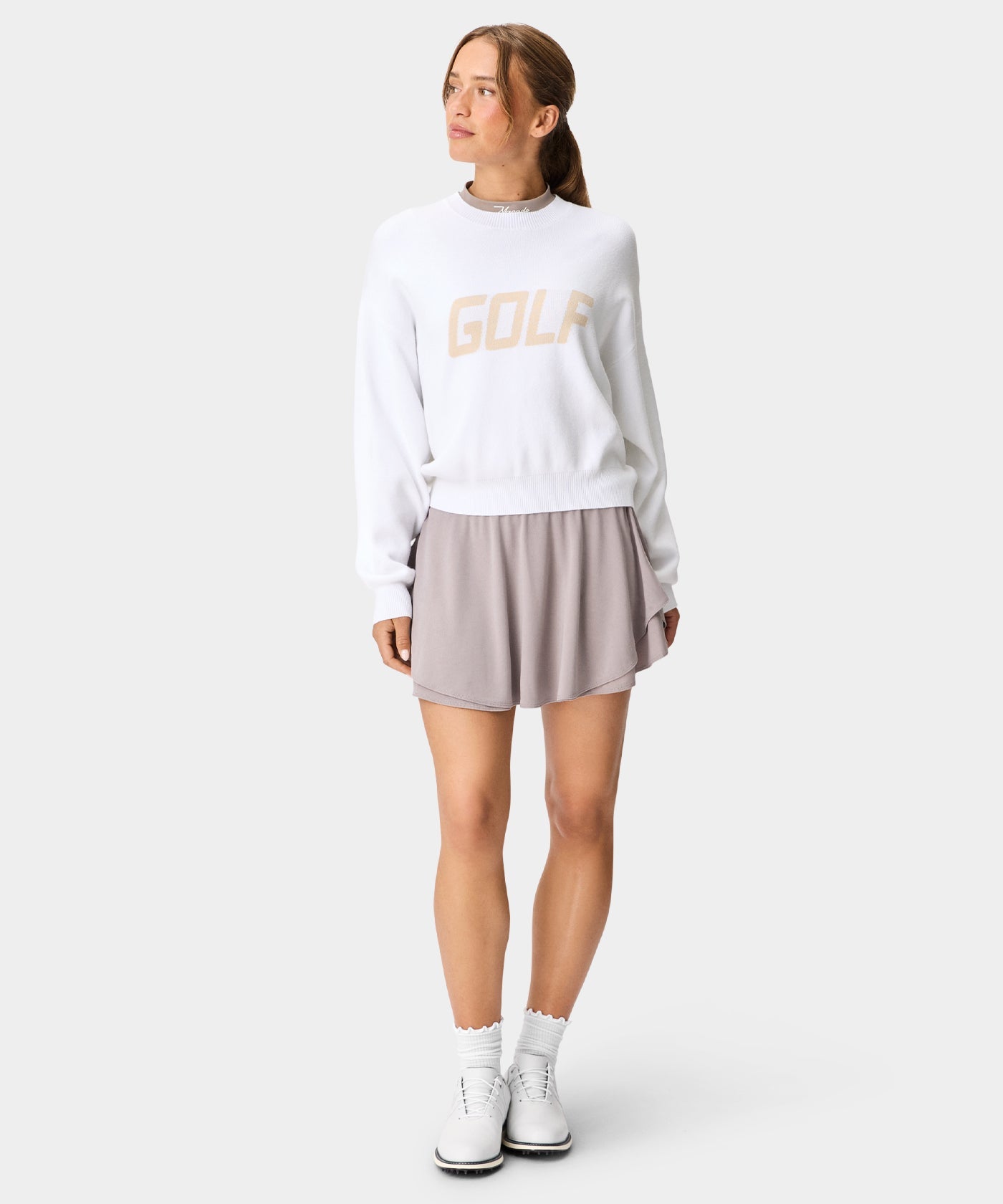 Oversized Golf Sweater - White