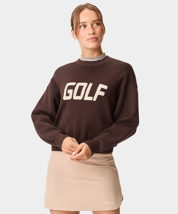 Oversized Golf Sweater - Brown