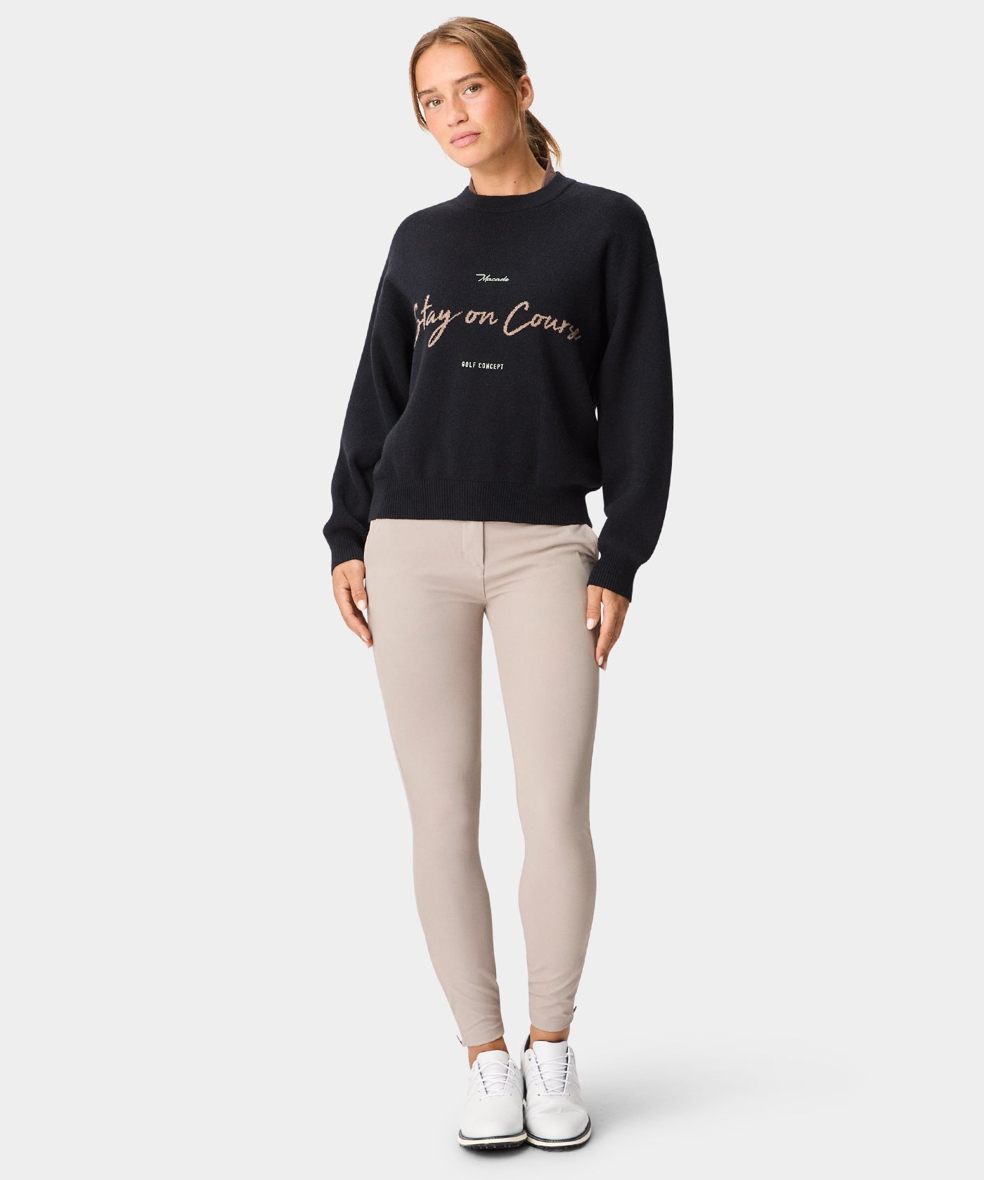 Cropped TX Knit Sweater - Black