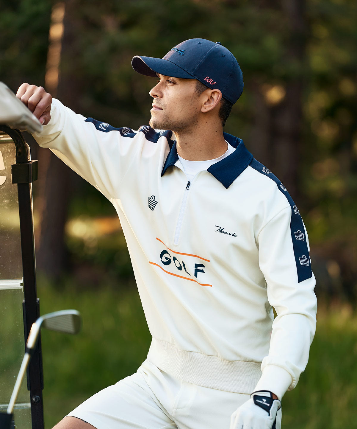 White Kit Admiral Quarter Zip Macade Golf