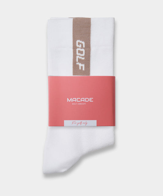 3 Pack - Women's White Script Crew Socks Macade Golf