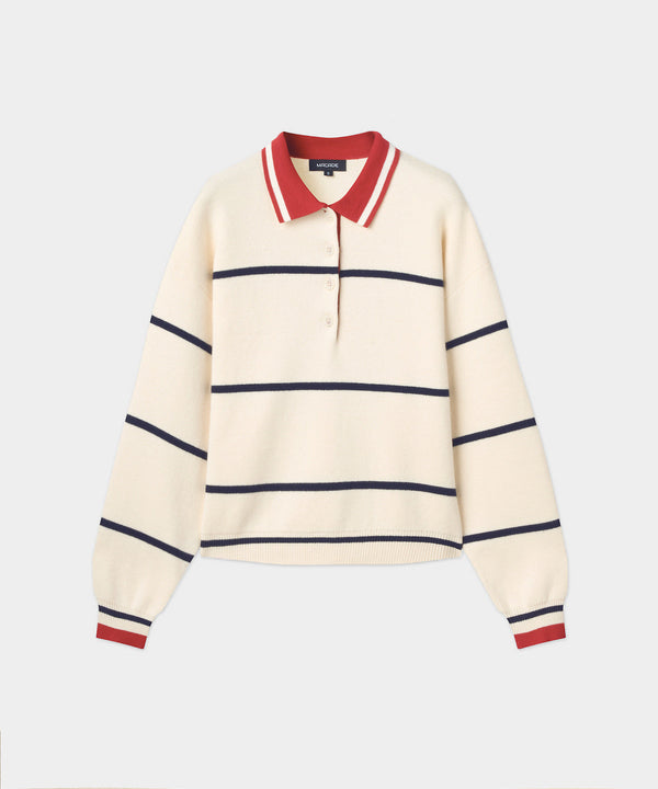 Club Knit Polo Sweater - Powder
