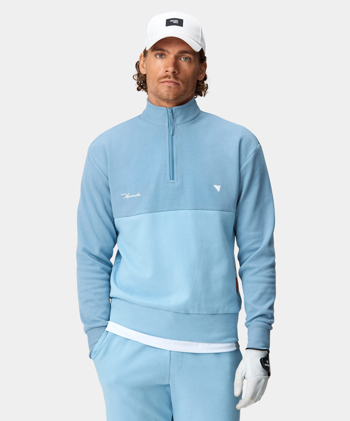 Slate Range Block Zip Sweater Macade Golf