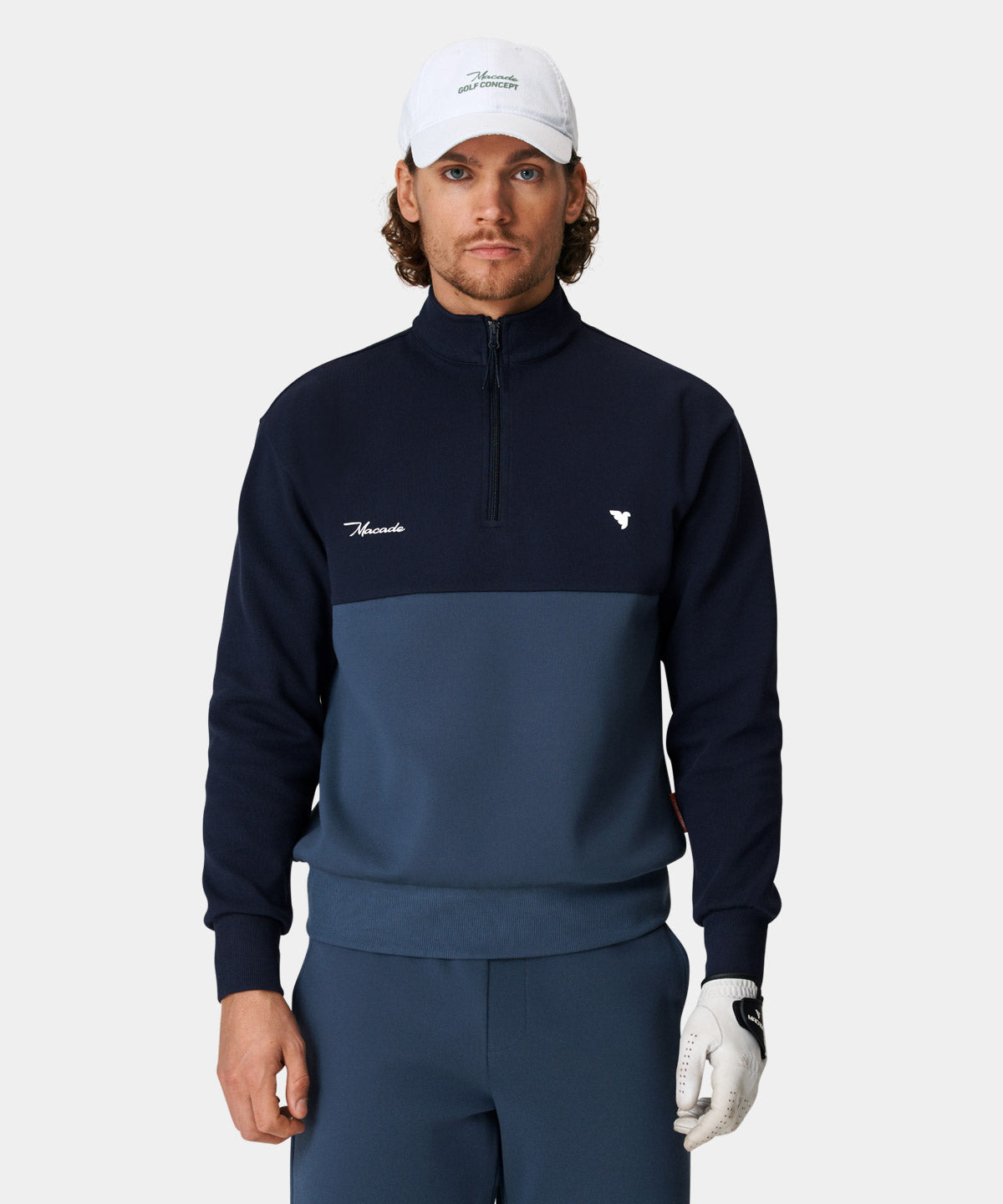 Stone Range Block Zip Sweater Macade Golf