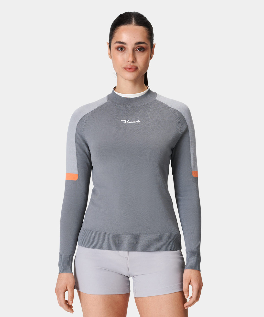 Grey TR Tour Mock Neck Macade Golf