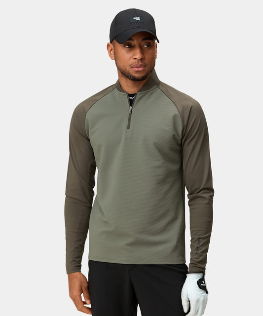 Olive Green Tech Bomber Zip Macade Golf