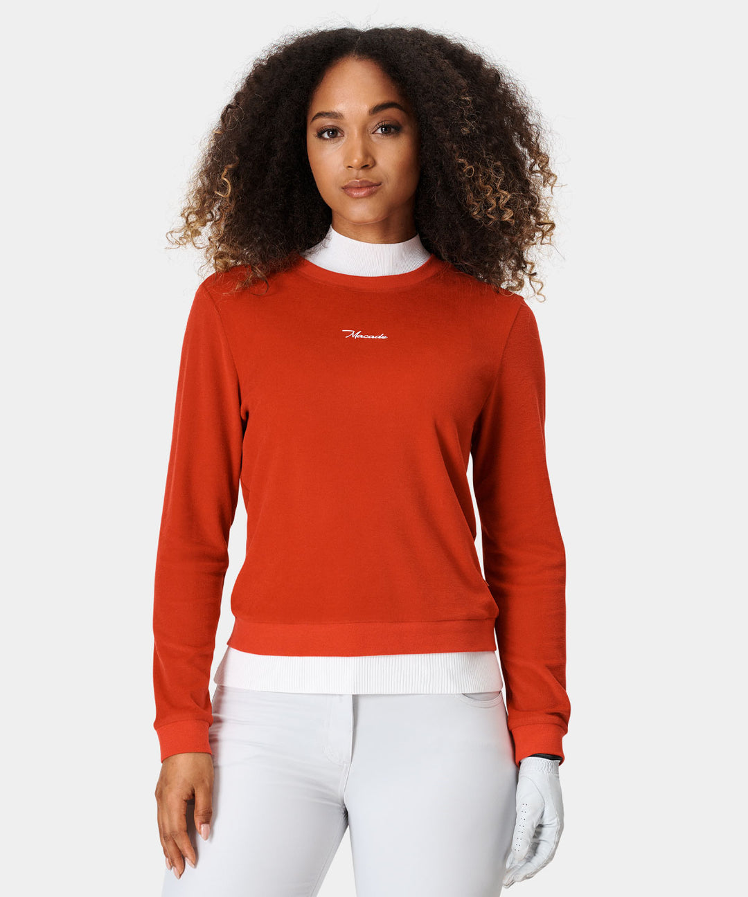 Red Brushed Tour Crewneck Macade Golf