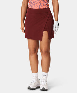 Burgundy TB Wrap Skirt Macade Golf