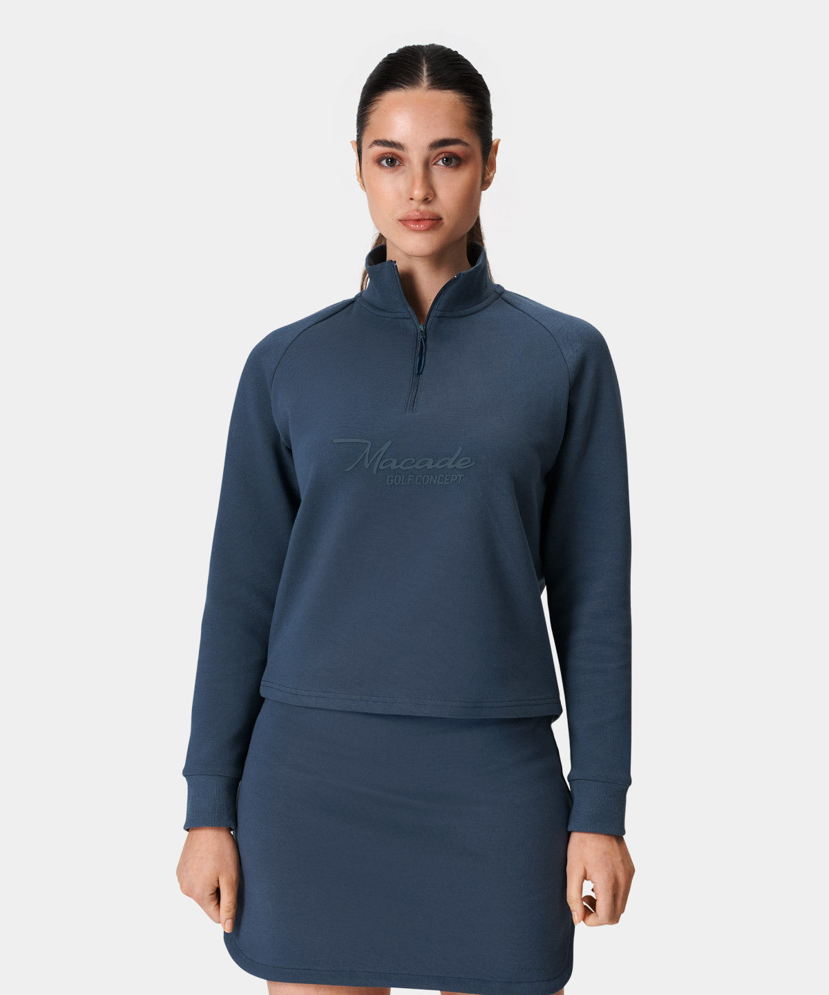 Navy Range Zip Sweater Macade Golf