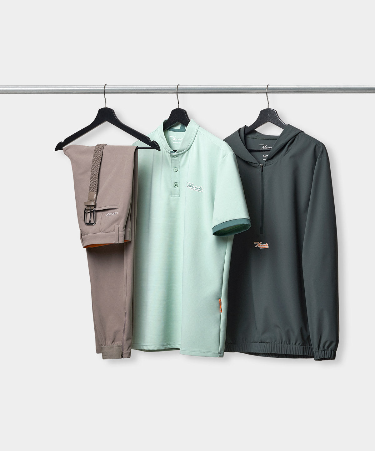 Pampas Mint Script Bomber Shirt Macade Golf