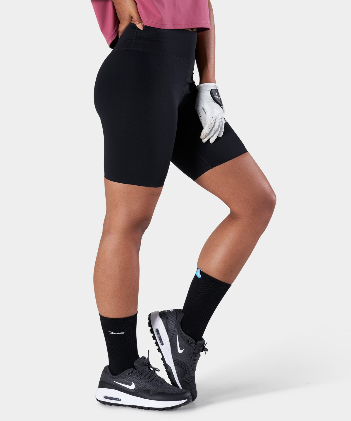 Black Flex Range Biker Shorts Macade Golf