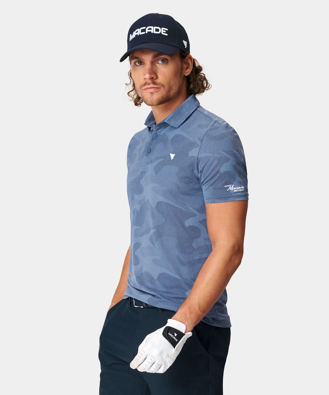 Nolan Stone Blue Camo Shirt Macade Golf