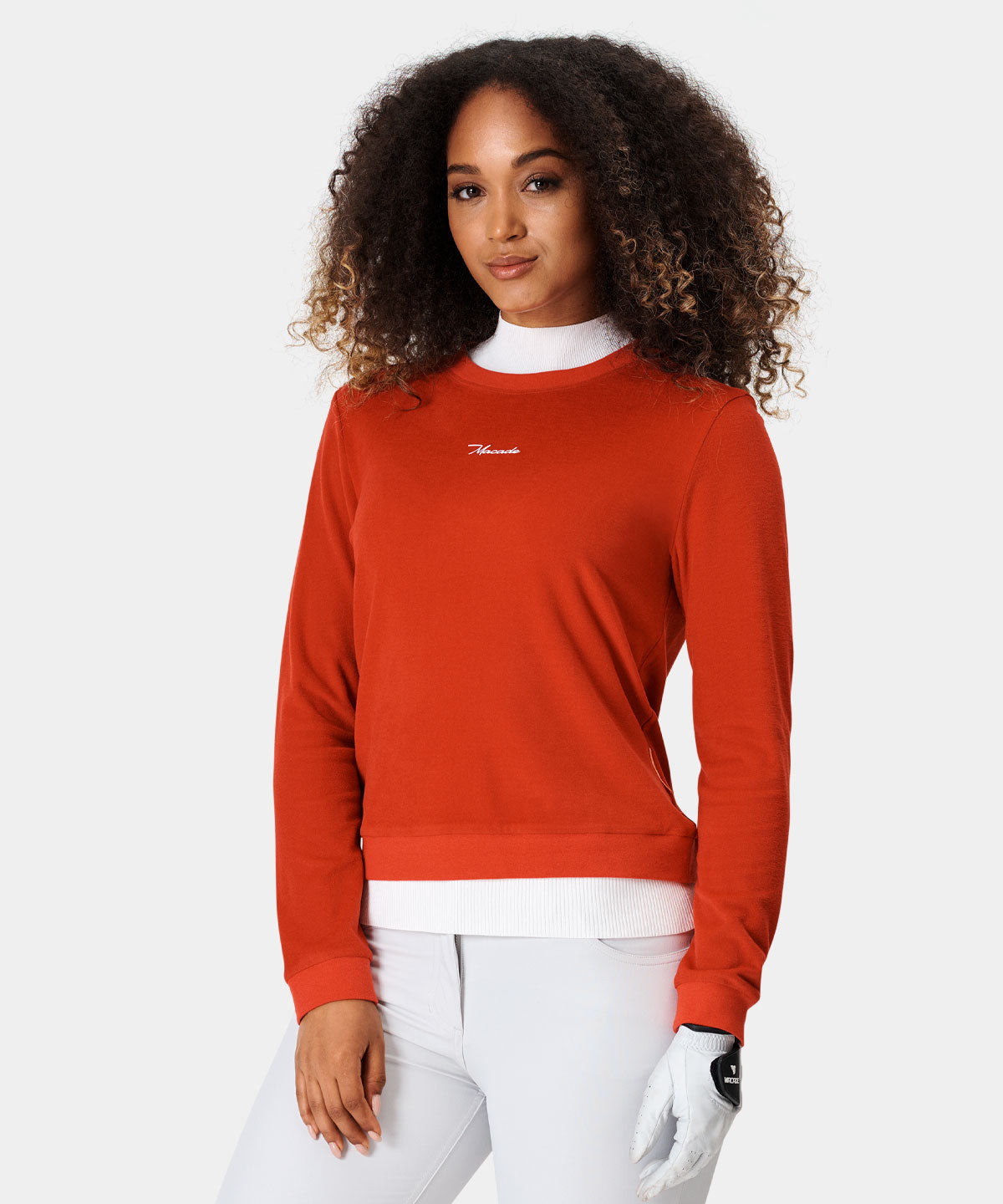 Red Brushed Tour Crewneck Macade Golf