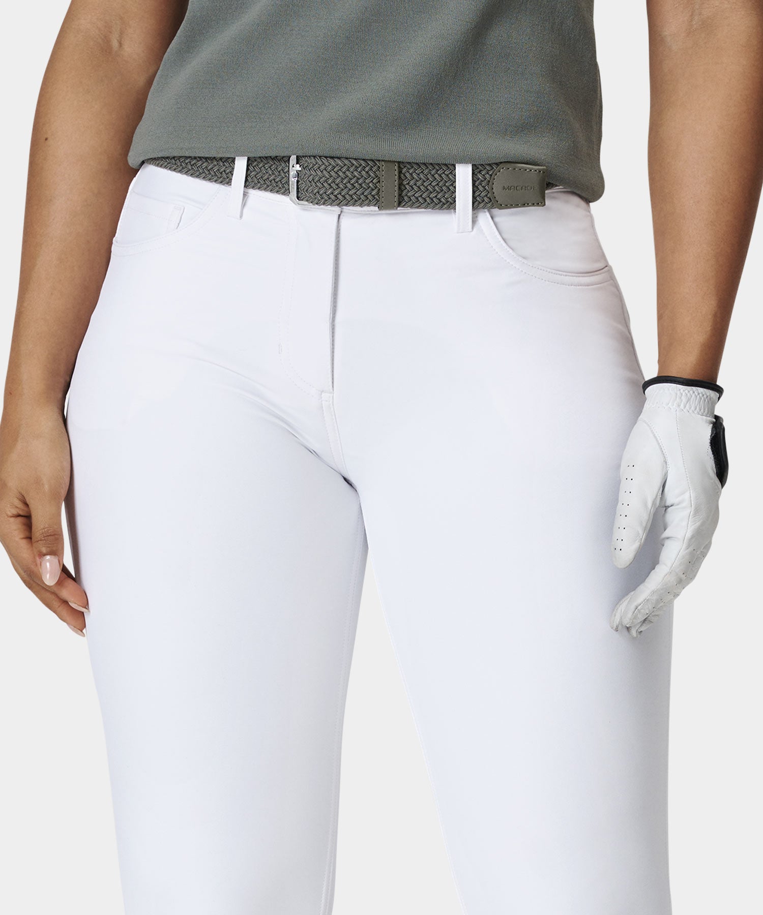 Women's Elastic Sage Green Belt Macade Golf