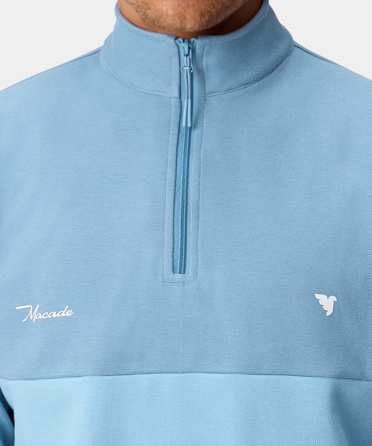 Slate Range Block Zip Sweater Macade Golf