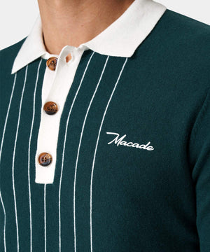 Green TB Long Sleeve Polo Shirt Macade Golf