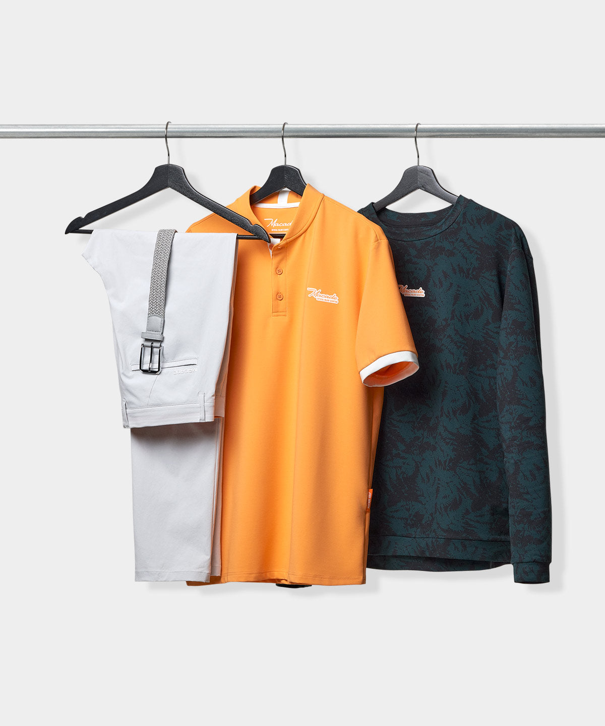 Pampas Orange Script Bomber Shirt Macade Golf