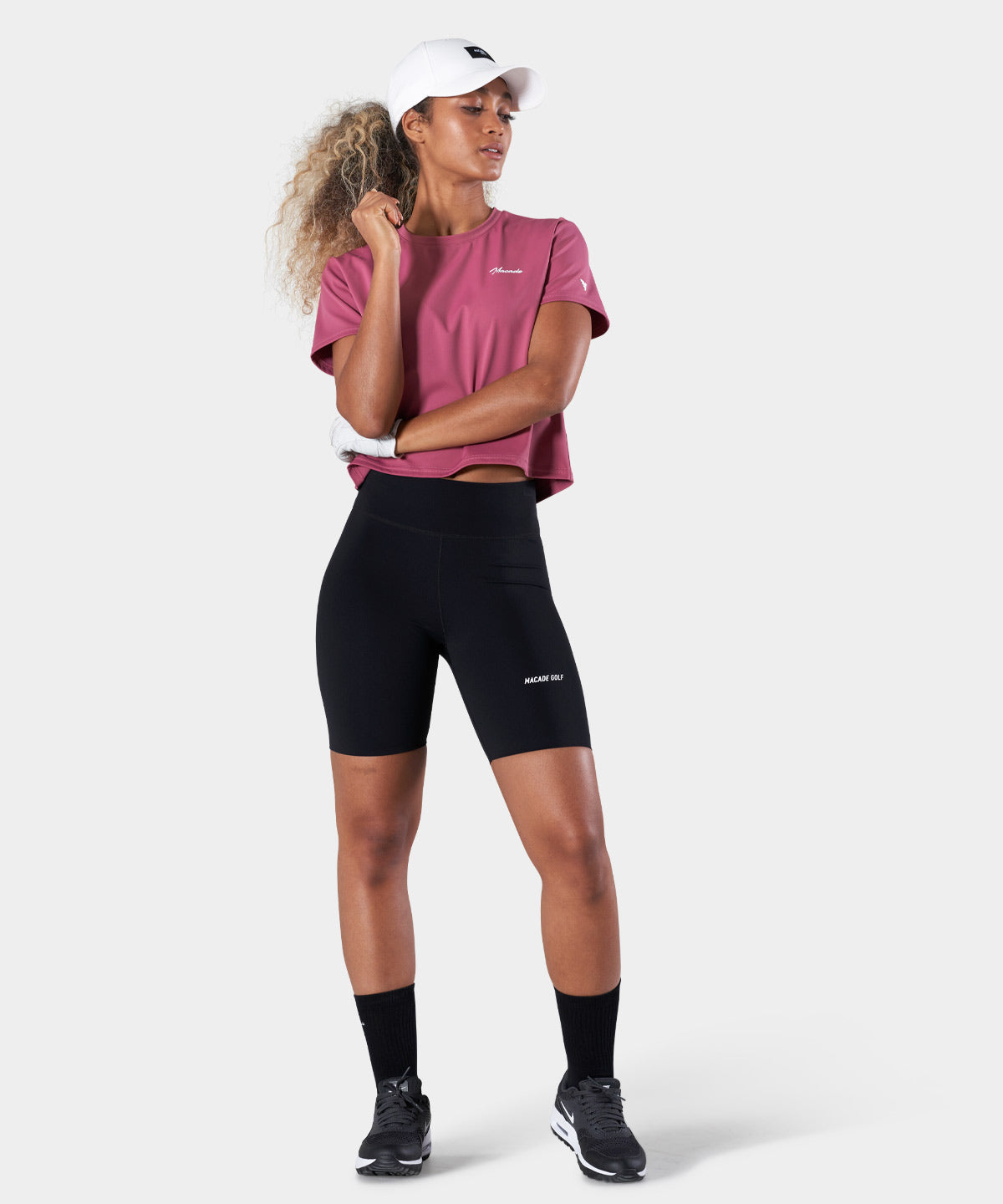 Black Flex Range Biker Shorts Macade Golf