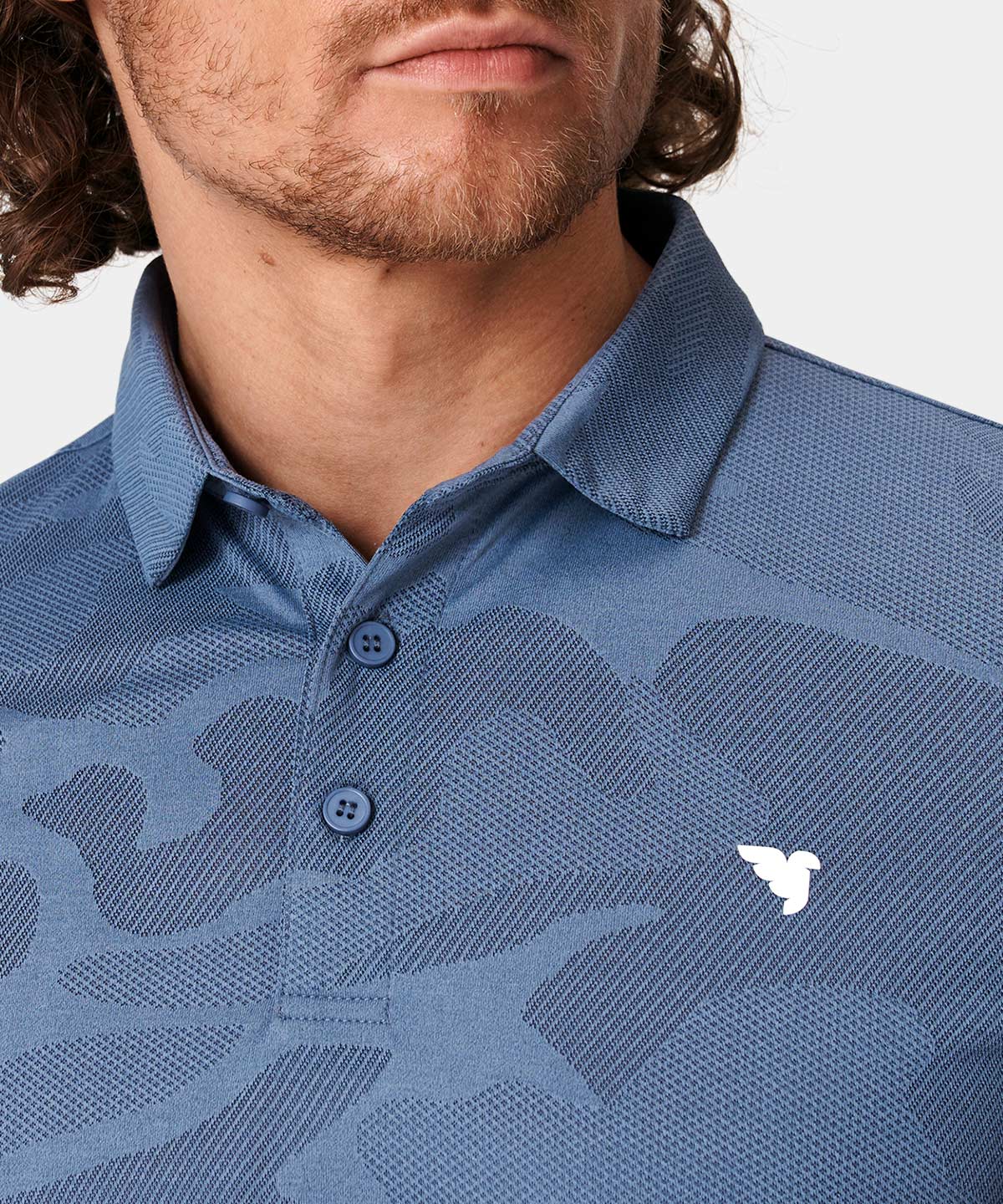 Nolan Stone Blue Camo Shirt Macade Golf