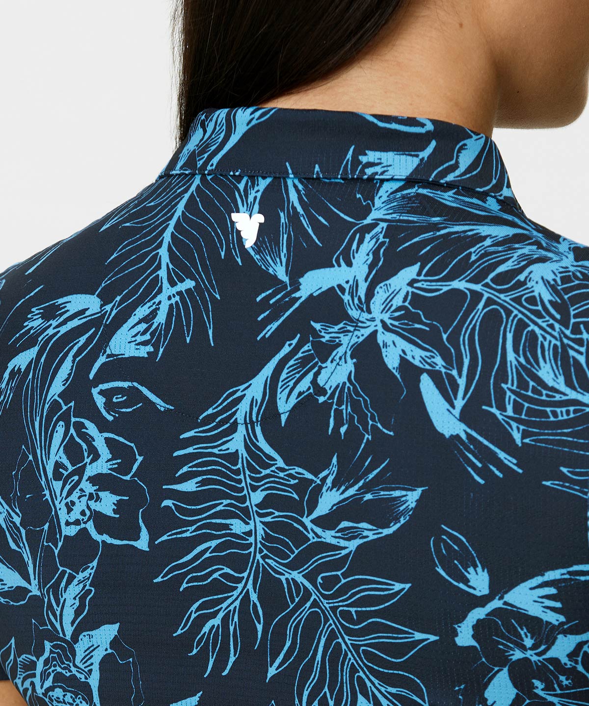 Dark Blue Floral Players Shirt Macade Golf