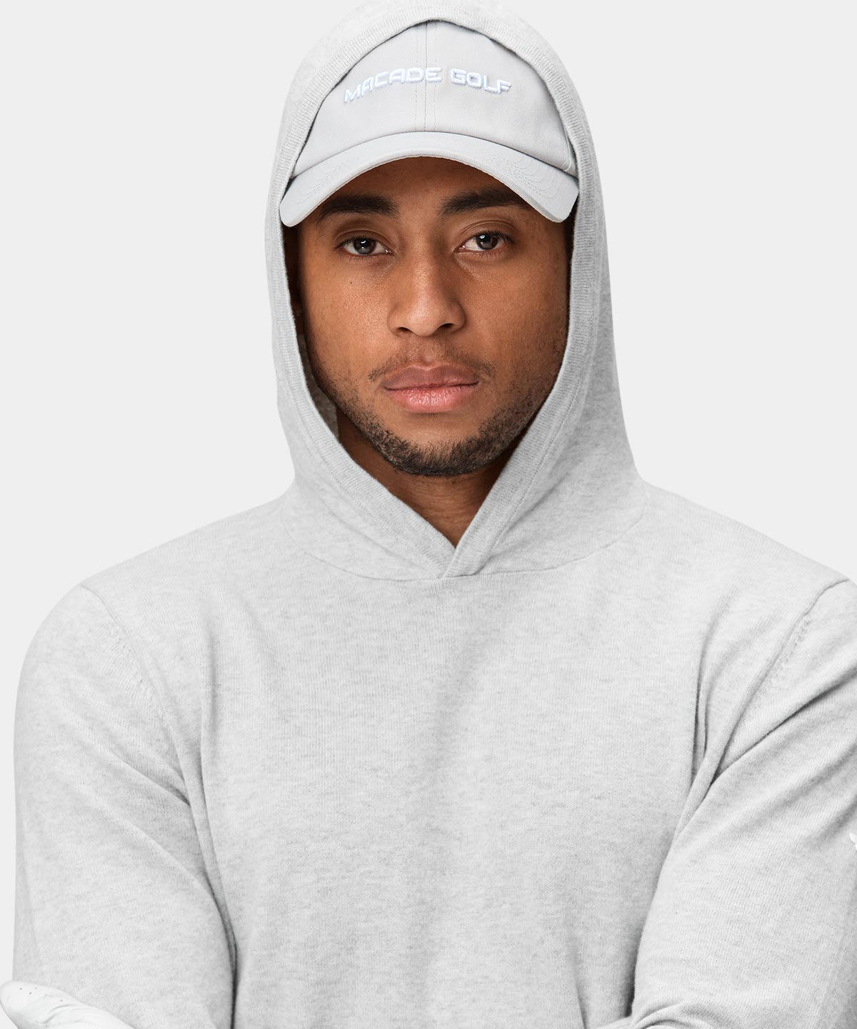Light Grey Tech Hoodie Macade Golf