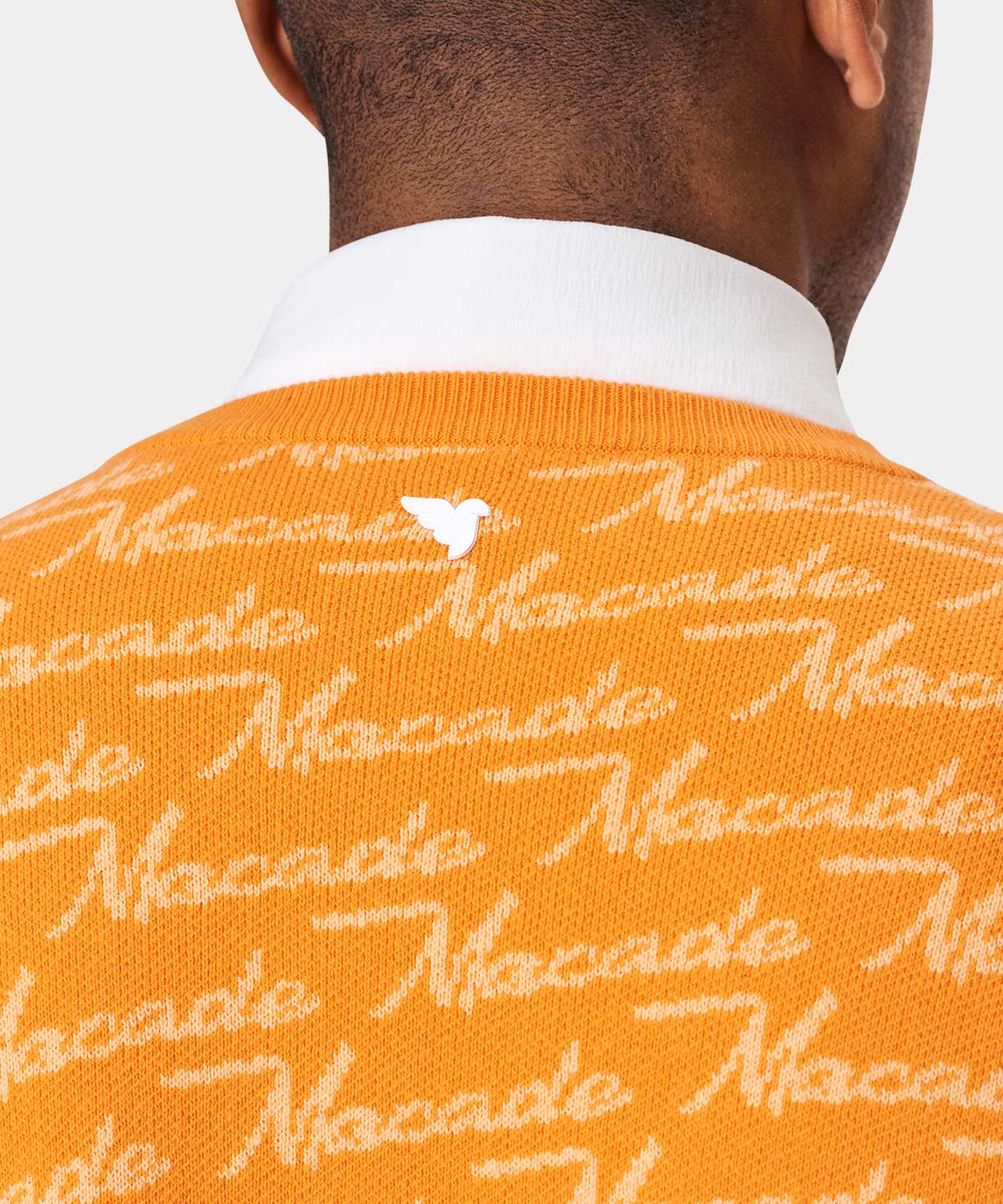 Orange Intarsia Oversized Crewneck Macade Golf