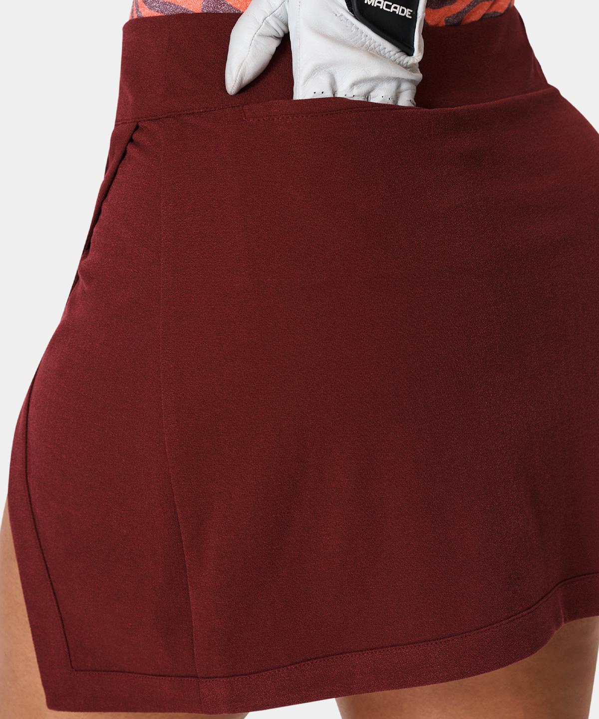 Burgundy TB Wrap Skirt Macade Golf