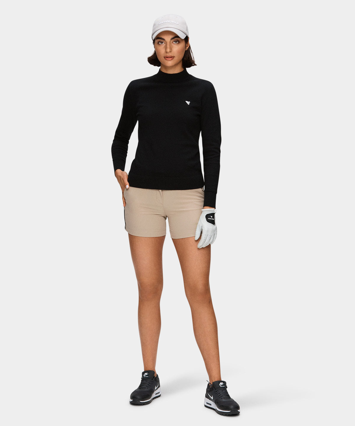 Black Tech Mock Neck Macade Golf