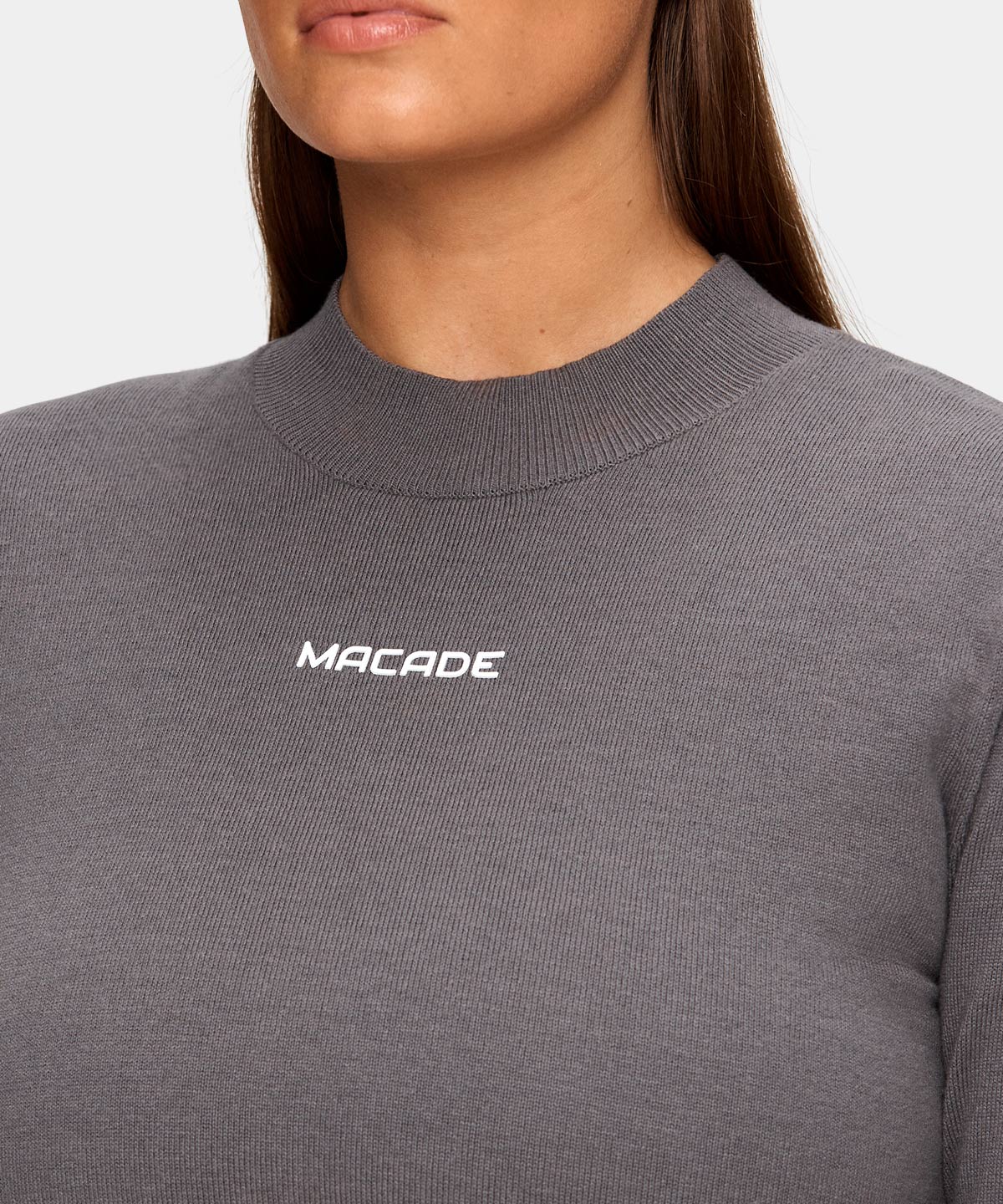 Ashen Tech Mock Neck Macade Golf